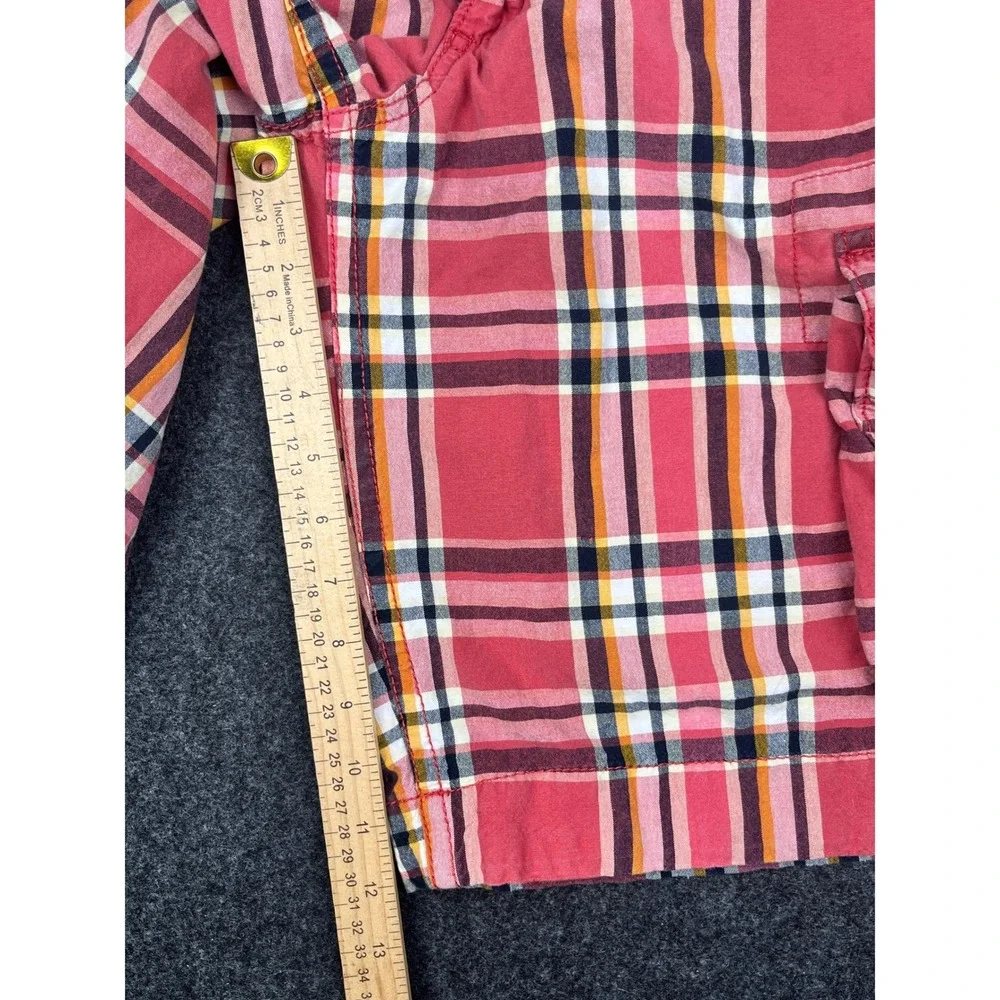 Aeropostale Mens Red‎ Plaid Cargo Shorts Size 32 Authentic Cargo Multi Pocket